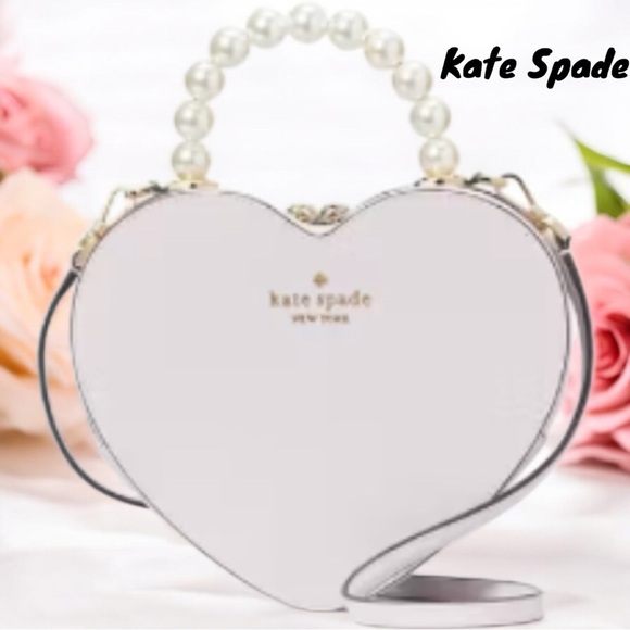 Kate Spade NWT LoveShack Heart Crossbody Satchel Lilac Moon Pearl Embellishment